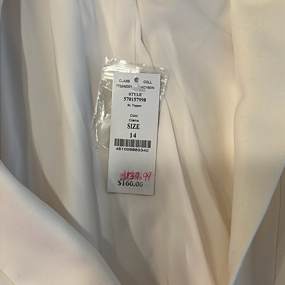 WHITE HOUSE/ BLACK MARKET Women’s Blazer (Ivory) Size 14 (NWT) - Picture 4 of 6